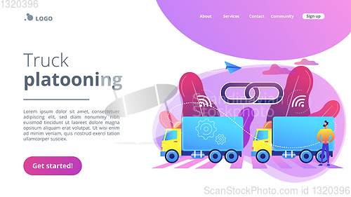 Image of Truck platooning concept landing page.