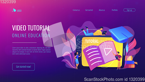 Image of Video tutorial concept landing page.