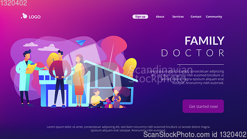 Image of Family doctor concept landing page.