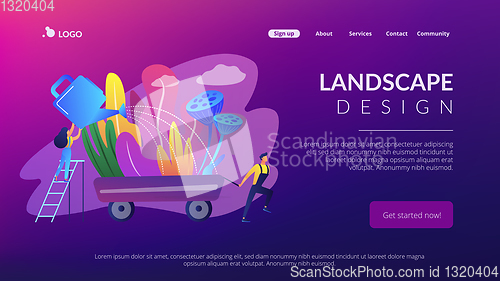 Image of Landscape design concept landing page.