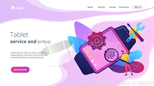 Image of Mobile device repair concept landing page.