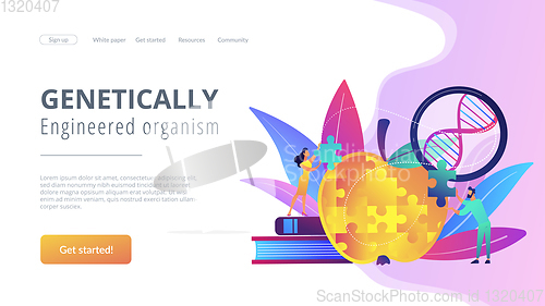 Image of Genetically modified organism concept landing page.