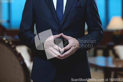 Image of corporate business man hands closeup