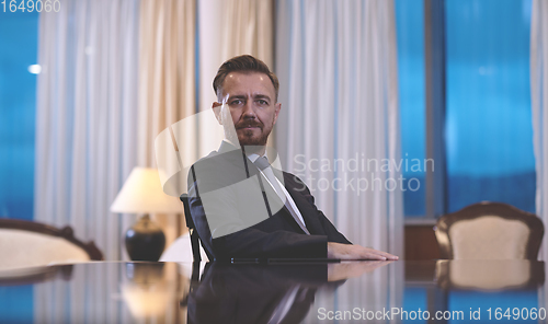 Image of corporate business man portrait at luxury office