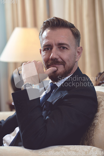 Image of corporate business man portrait at luxury office