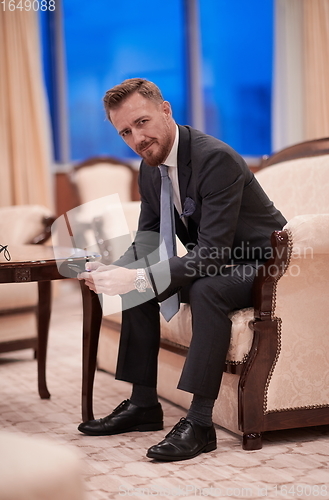 Image of corporate business man portrait at luxury office