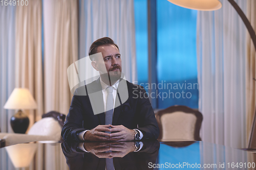 Image of corporate business man portrait at luxury office