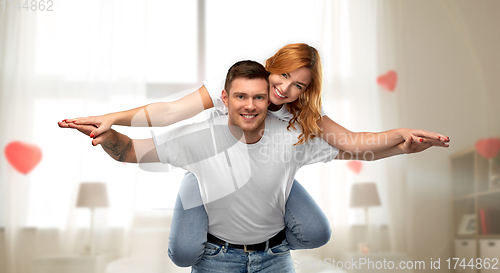 Image of happy couple in love having fun on valentines day