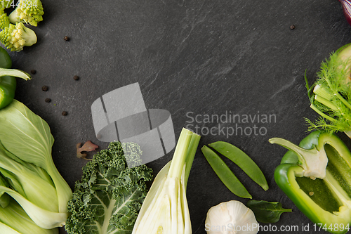 Image of close up of different green vegetables