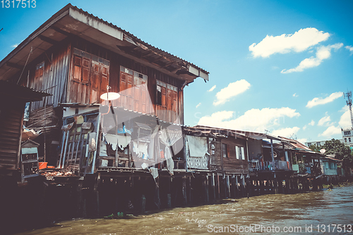 Image of Traditional houses on Khlong, Bangkok, Thailand