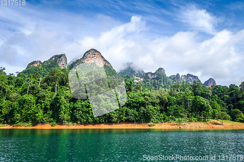 Image of Cheow Lan Lake cliffs, Khao Sok National Park, Thailand