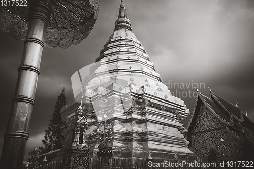 Image of Wat Doi Suthep golden stupa, Chiang Mai, Thailand