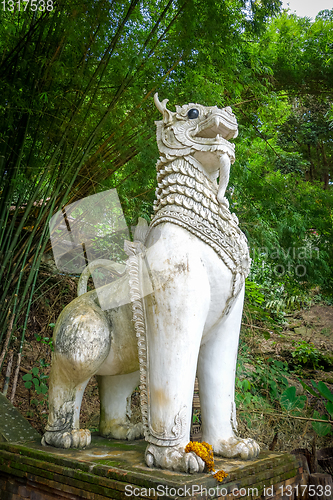 Image of White statue in Wat Palad temple, Chiang Mai, Thailand