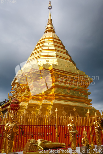 Image of Wat Doi Suthep golden stupa, Chiang Mai, Thailand