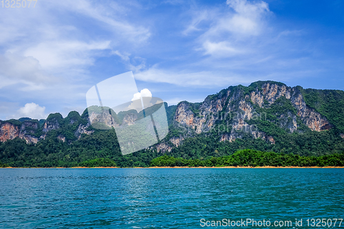 Image of Cheow Lan Lake cliffs, Khao Sok National Park, Thailand