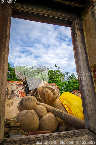 Image of Reclining Buddha, Wat Phutthaisawan temple, Ayutthaya, Thailand