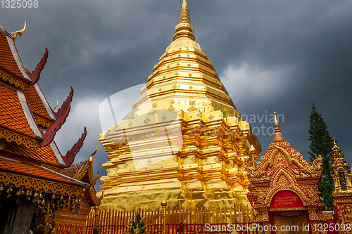 Image of Wat Doi Suthep golden stupa, Chiang Mai, Thailand