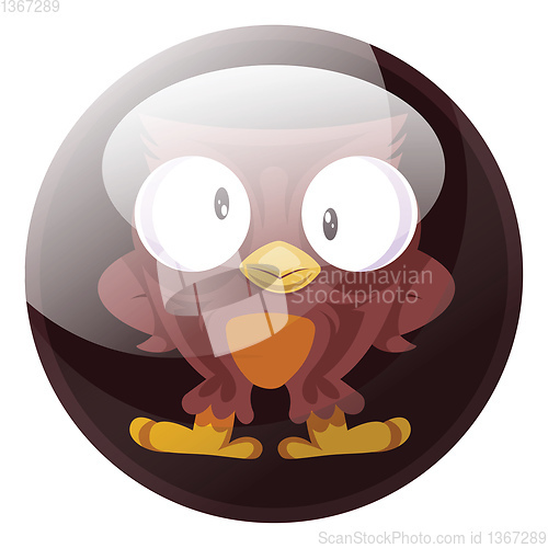 Image of Cartoon character of a brown owl vector illustration in dark bro