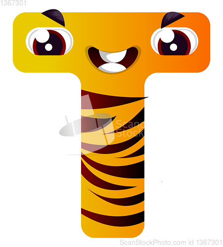 Image of Orange letter T vector illustration on white backgorund
