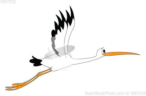 Image of Clipart of a stock bird at flight vector or color illustration