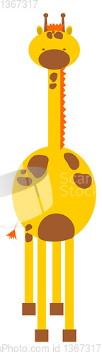 Image of Yellow Giraffe vector color illustration.