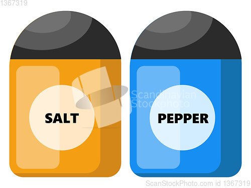 Image of Salt and pepper vector color illustration.