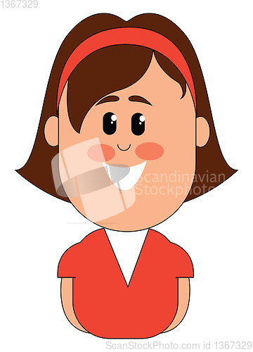 Image of Clipart of a smiling small girl  vector or color illustration