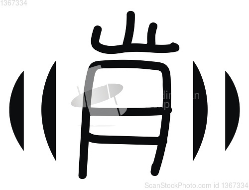 Image of Simple black and white tattoo sketch vector illustration on whit