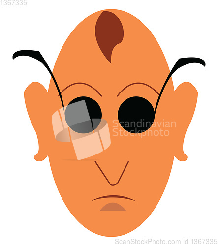Image of A half bald man vector or color illustration