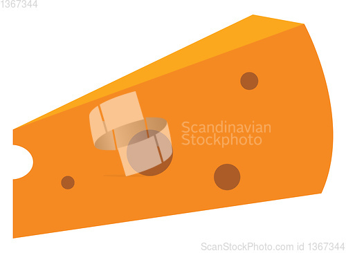Image of A slice of cheese vector or color illustration