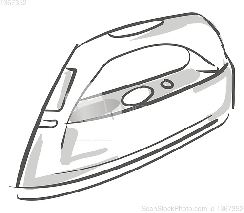Image of Sketch of a white-colored iron box equipped with buttons vector 