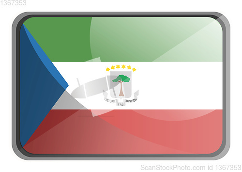 Image of Vector illustration of Equatorial Guinea flag on white backgroun