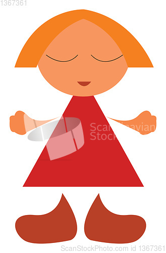 Image of A doll with short hair vector or color illustration