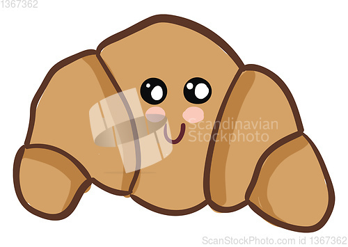 Image of A small piece of croissant vector or color illustration