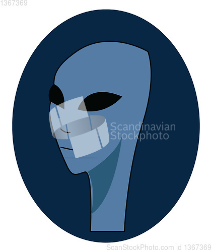 Image of Clipart of a long neck blue alien from outer space vector color 