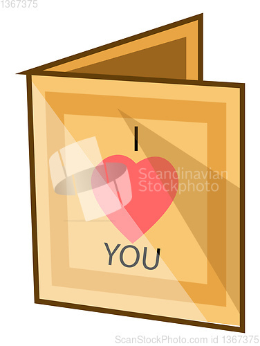 Image of  I Love You, vector color illustration.