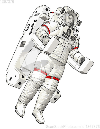 Image of Astronaut out in space vector illustration on white background
