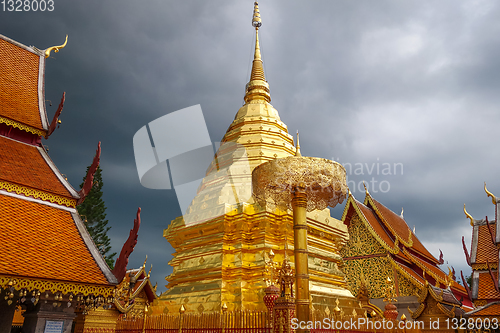 Image of Wat Doi Suthep golden stupa, Chiang Mai, Thailand