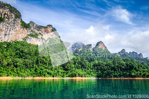 Image of Cheow Lan Lake cliffs, Khao Sok National Park, Thailand