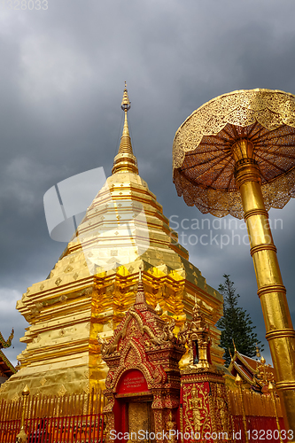 Image of Wat Doi Suthep golden stupa, Chiang Mai, Thailand