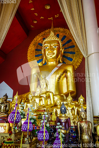 Image of Buddha statue in Wat Phra Singh temple, Chiang Mai, Thailand