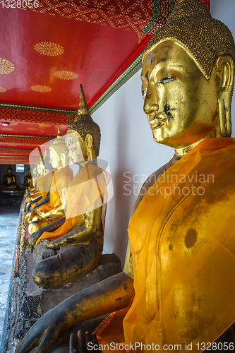 Image of Buddha statues in Wat Pho, Bangkok, Thailand