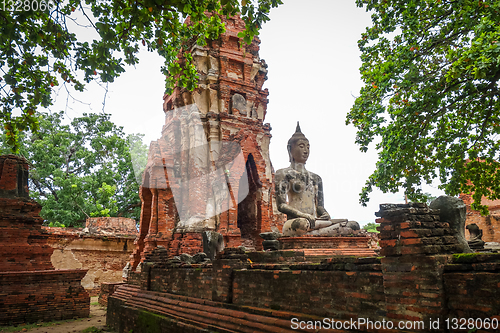 Image of Buddha statue in Wat Mahathat, Ayutthaya, Thailand