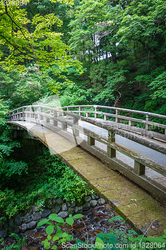 Image of Traditional japanese wooden bridge in Nikko, Japan