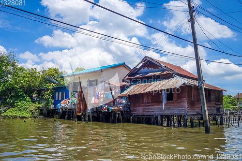 Image of Traditional houses on Khlong, Bangkok, Thailand