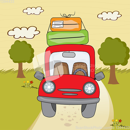 Image of summer holiday car on the road