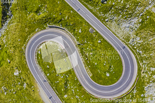 Image of Summer mountain winding road