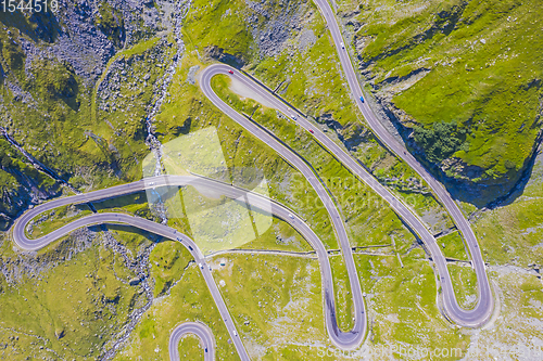 Image of Above view of uphill mountain road