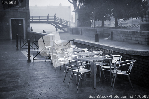 Image of Venice in heavy rain.