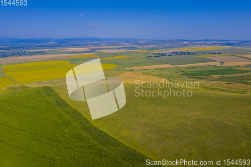 Image of Aerial view of pasture and fields